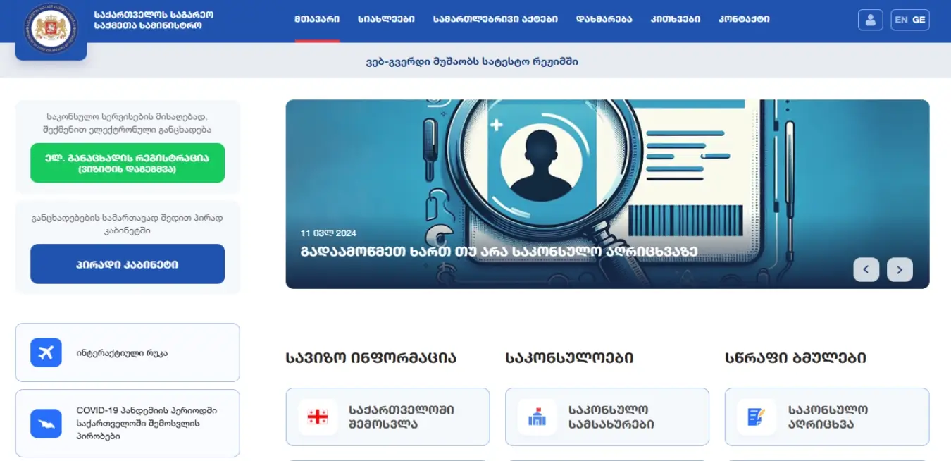 CONSULATE.GOV.GE preview