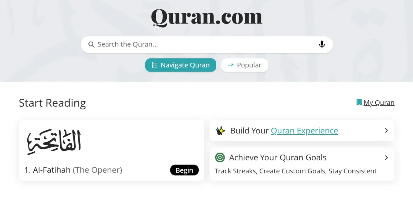QURAN.COM preview